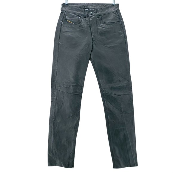 Diesel Slim Straight Leather Pants - Picture 1 of 12